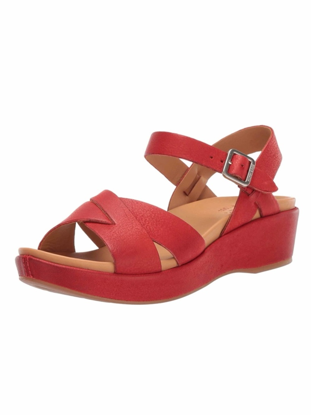 Kork-Ease Myrna Red Leather Wedge Sandals
